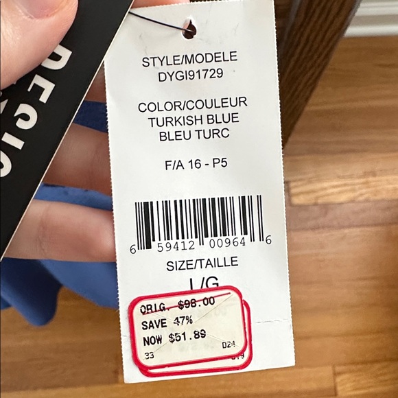 NWT Design Lab Lord & Taylor Blue Dress Size L - Picture 8 of 9